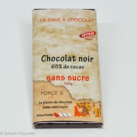 Tablette chocolat noir sans sucre ajouté 65% cacao